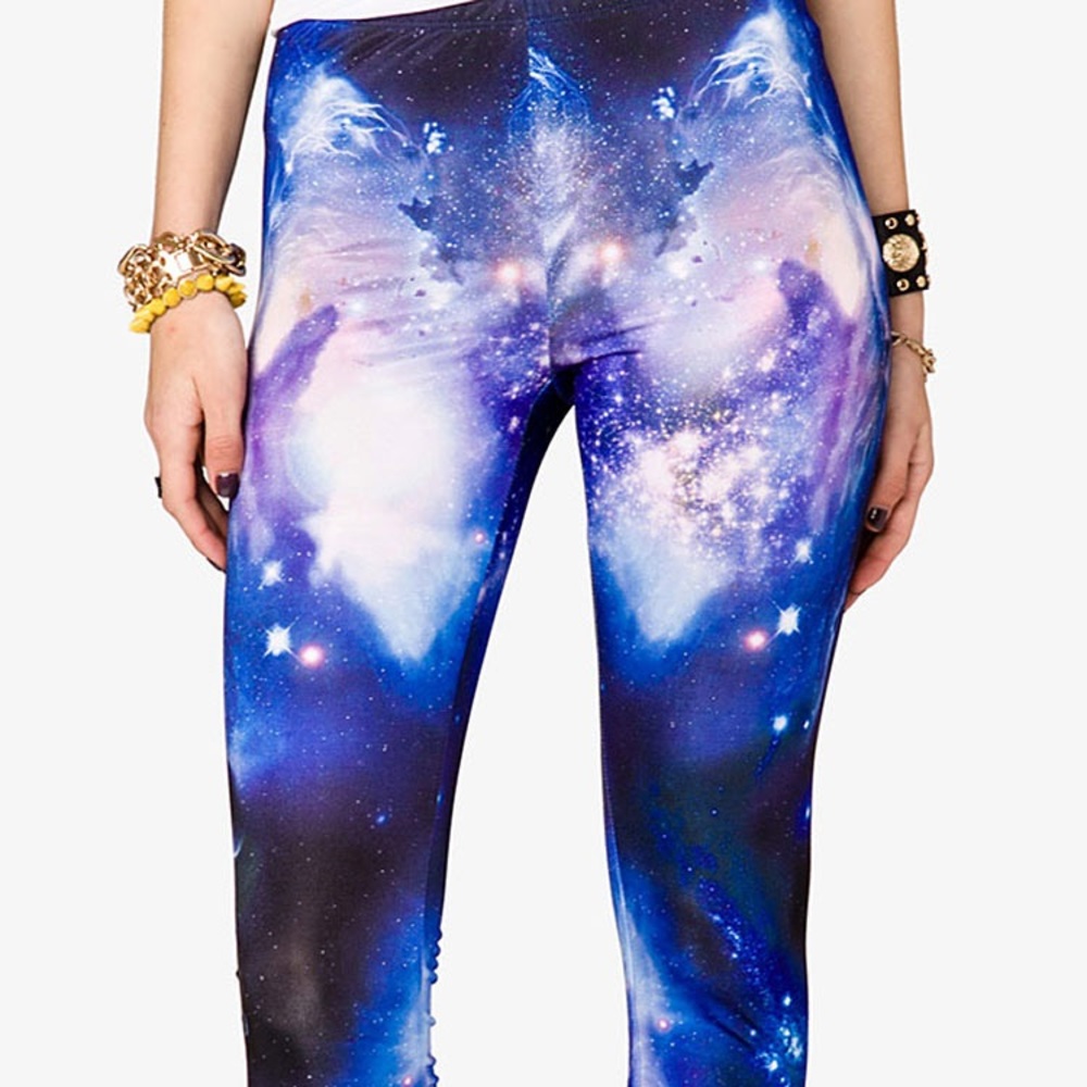 Galaxy Patterned Leggings Forever 21
